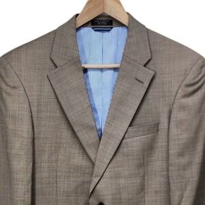 NEW Tommy Hilfiger Blazer Mens 38R Tan Worsted Wool Adams Sport Coat Suit Jacket